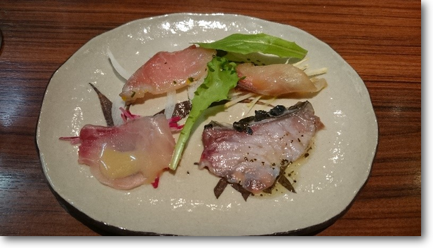 ４種の鯉（長野県佐久産）カルパッチョ・炙り・マリネ・スモーク